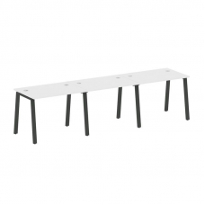 Metal System Рабочая станция на 3 места на А-образном м/к БА.СМ-3.1 Белый/Металл Антрацит 3000*720*7