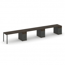 Concept Рабочая станция 3 места с 3 опорными тумбами CN.ORS-446 A Дуб Мали/Антрацит/Металл Антрацит