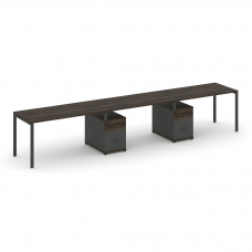 Concept Рабочая станция 3 места с 2 опорными тумбами CN.ORS-337 A Дуб Мали/Антрацит/Металл Антрацит