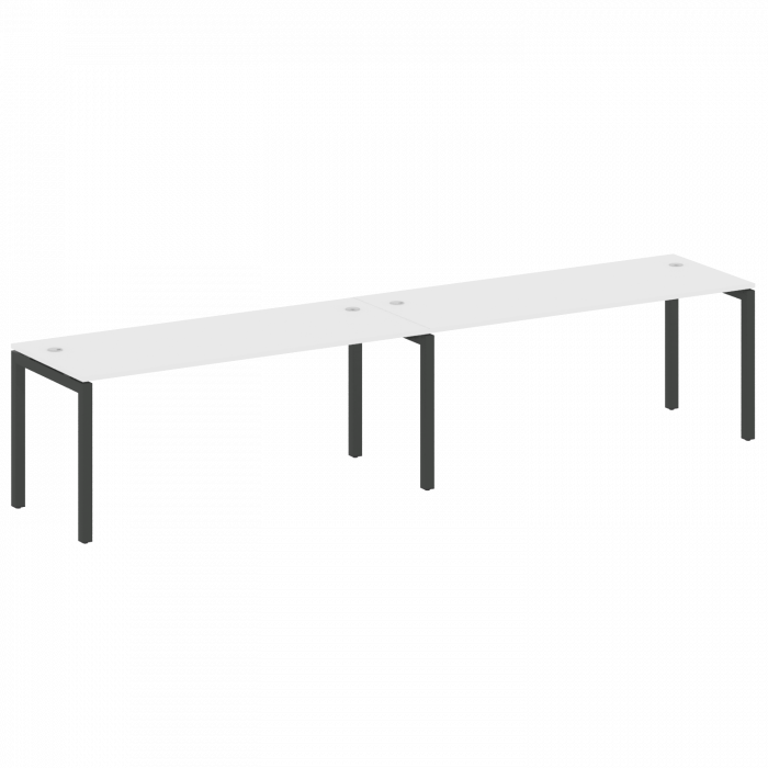 Метал Систем Куатро Рабочая станция на 2 места на П-образном м/к 50БП.СМ-2.5 Белый/Металл Антрацит 3