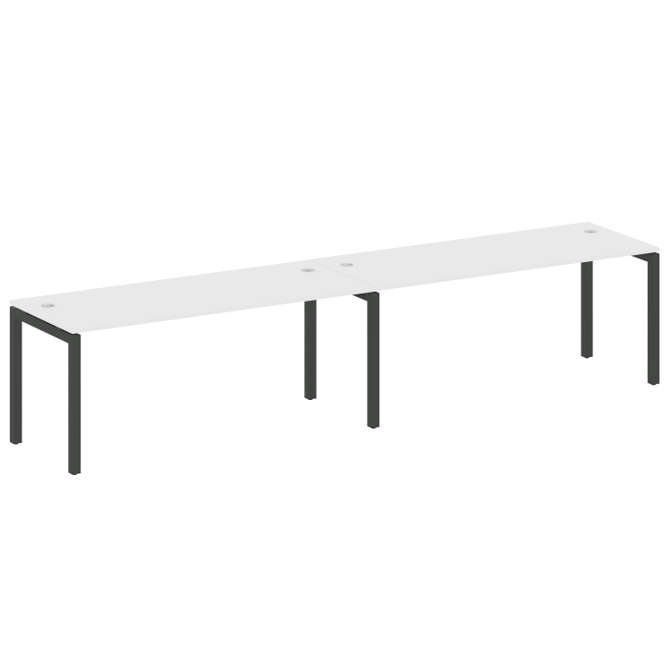 Metal System Quattro Рабочая станция на 2 места на П-образном м/к 50БП.СМ-2.5 Белый/Металл Антрацит