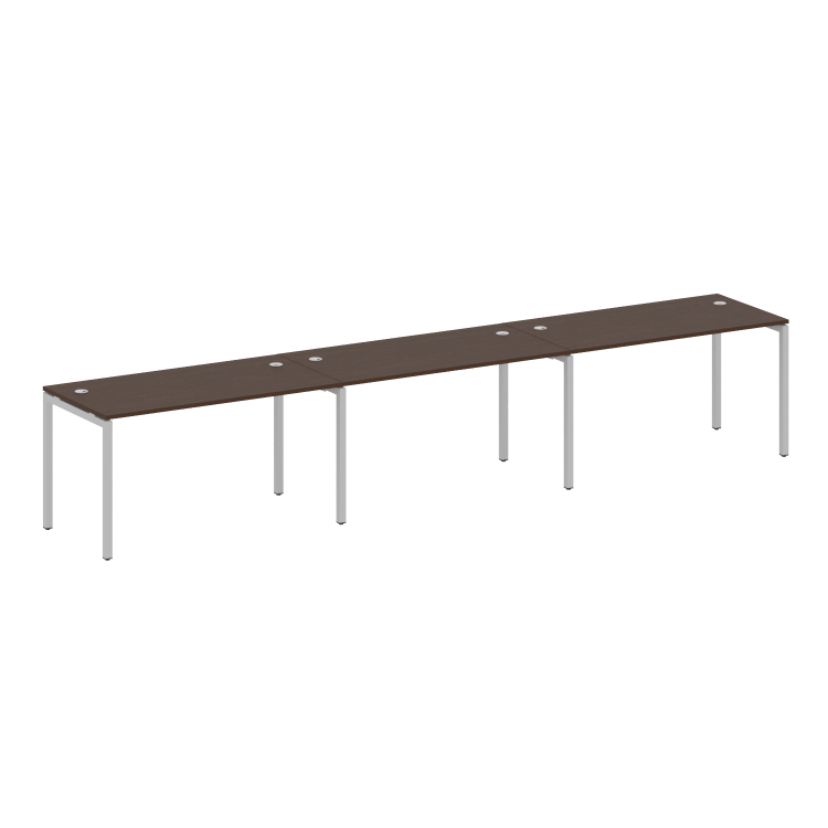 Metal System Quattro Рабочая станция на 3 места на П-образном м/к 40БП.СМ-3.3 Венге Цаво/Металл Серы