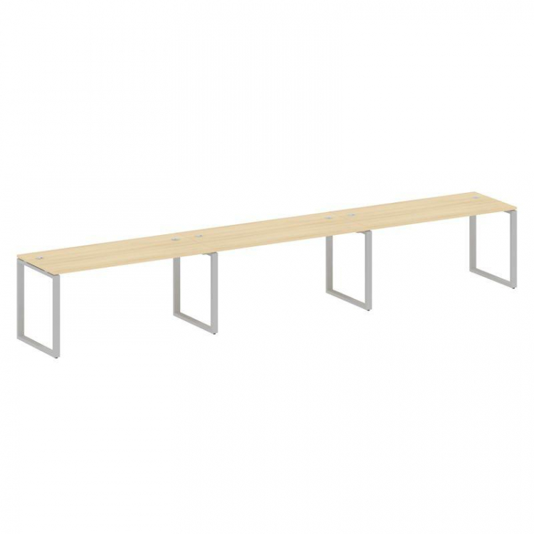 Metal System Рабочая станция на 3 места на О-образном м/к БО.СМ-3.4 Акация Лорка/Металл Серый 4800*7