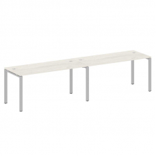 Metal System Рабочая станция на 2 места на П-образном м/к БП.СМ-2.4 Дуб Наварра/Металл Серый 3200*72