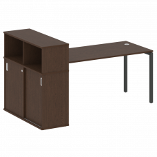 Metal System Quattro Стол письменный с шкафом-купе на П-образном м/к 40БП.РС-СШК-3.4 Т Венге Цаво/Ме