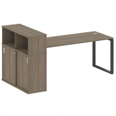 Metal System Стол письменный с шкафом-купе на О-образном м/к БО.РС-СШК-3.5 Т Вяз Благородный/Металл