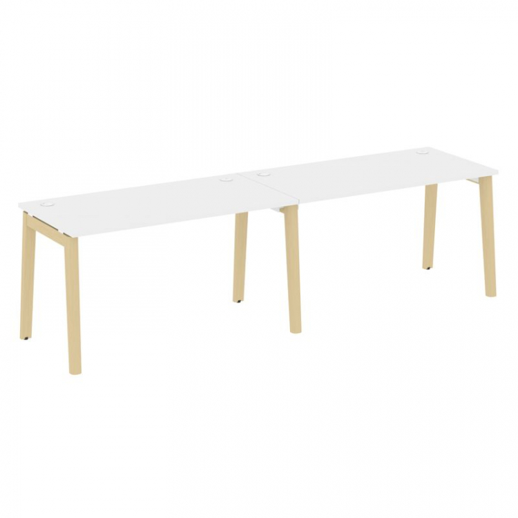 Onix Wood Рабочая станция OW.RS-2.3.7 Белый Бриллиант/Дуб Светлый/Металл Белый 2760*720*750