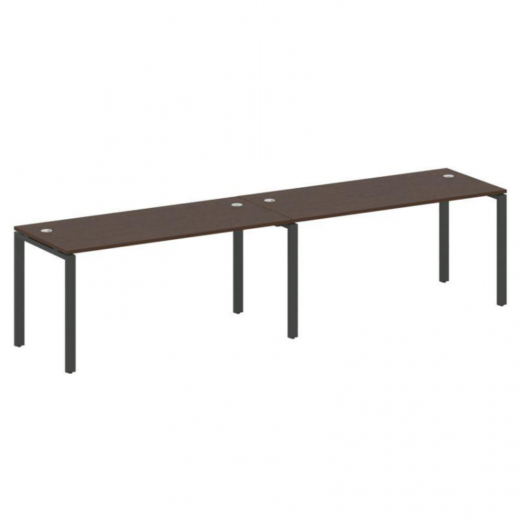 Metal System Рабочая станция на 2 места на П-образном м/к БП.СМ-2.4 Венге Цаво/Металл Антрацит 3200*