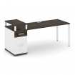 Concept Стол рабочий с 1 опорной тумбой CN.SP-416 W Дуб Мали/Белый Бриллиант/Металл Белый 2000*720*9