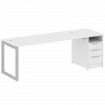Metal System Quattro Рабочая станция с тумбой на О-образном м/к 50БО.РС-СТП-1.5 Белый/Металл Серый 2