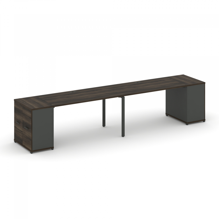 Concept Рабочая станция с опорными распаш. шкафами CN.ORS-218 A Дуб Мали/Антрацит/Металл Антрацит 32