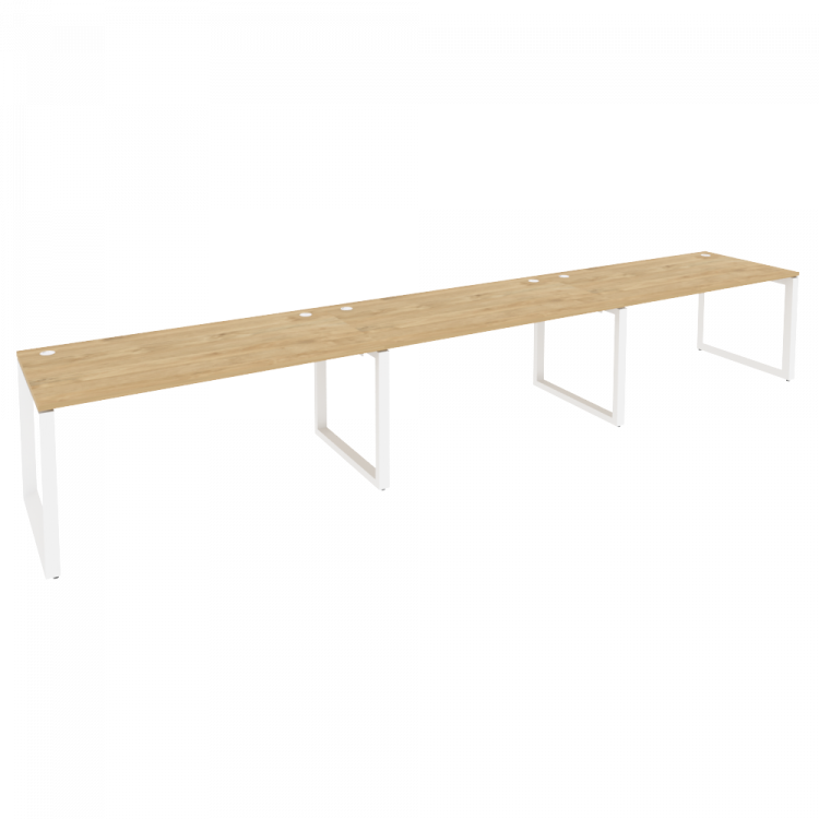 Onix Рабочая станция на О-образном м/к O.MO-RS-3.4.8 Тиквуд Светлый/Металл Белый 4740*800*750