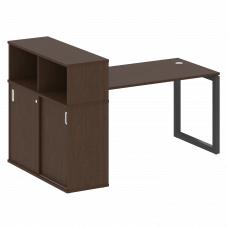 Metal System Quattro Стол письменный с шкафом-купе на О-образном м/к 50БО.РС-СШК-3.3 Т Венге Цаво/Ме