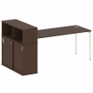 Metal System Quattro Стол письменный с шкафом-купе на П-образном м/к 40БП.РС-СШК-3.5 Т Венге Цаво/Ме