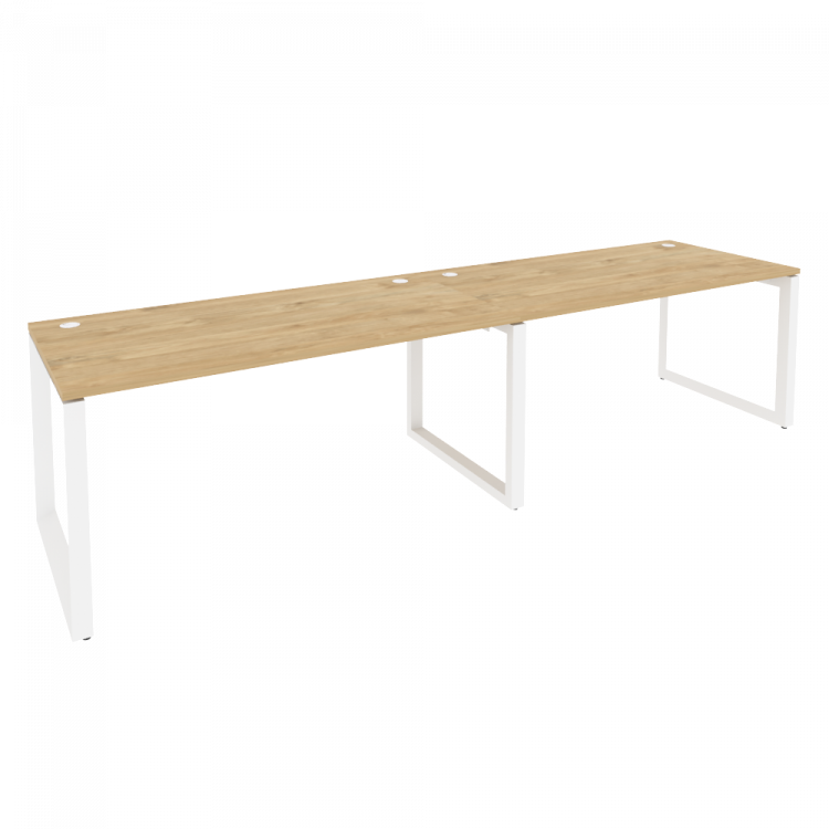 Onix Рабочая станция на О-образном м/к O.MO-RS-2.4.8 Тиквуд Светлый/Металл Белый 3160*800*750