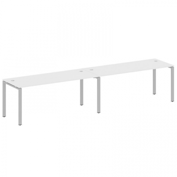 Metal System Рабочая станция на 2 места на П-образном м/к БП.СМ-2.5 Белый/Металл Серый 3600*720*750