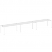 Metal System Рабочая станция на 3 места на П-образном м/к БП.СМ-3.5 Белый/Металл Белый 5400*720*750