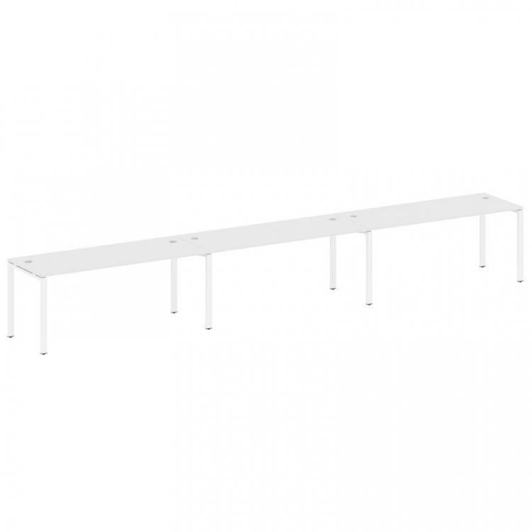 Metal System Рабочая станция на 3 места на П-образном м/к БП.СМ-3.5 Белый/Металл Белый 5400*720*750