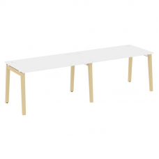 Onix Wood Рабочая станция OW.RS-2.3.8 Белый Бриллиант/Дуб Светлый/Металл Белый 2760*800*750