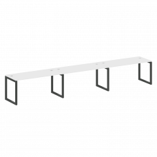 Metal System Quattro Рабочая станция на 3 места на О-образном м/к 50БО.СМ-3.4 Белый/Металл Антрацит