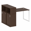 Metal System Quattro Стол письменный с шкафом-купе на О-образном м/к 40БО.РС-СШК-3.2 Т Венге Цаво/Ме