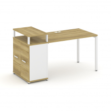 Concept Стол рабочий с опорным распаш. шкафом с верх. горизонтом CN.SP-222 W Дуб Винченцо/Белый Бри