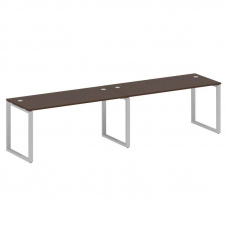Metal System Рабочая станция на 2 места на О-образном м/к БО.СМ-2.4 Венге Цаво/Металл Серый 3200*720
