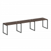 Metal System Quattro Рабочая станция на 3 места на О-образном м/к 40БО.СМ-3.2 Венге Цаво/Металл Антр