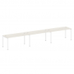 Metal System Рабочая станция на 3 места на П-образном м/к БП.СМ-3.4 Дуб Наварра/Металл Белый 4800*72
