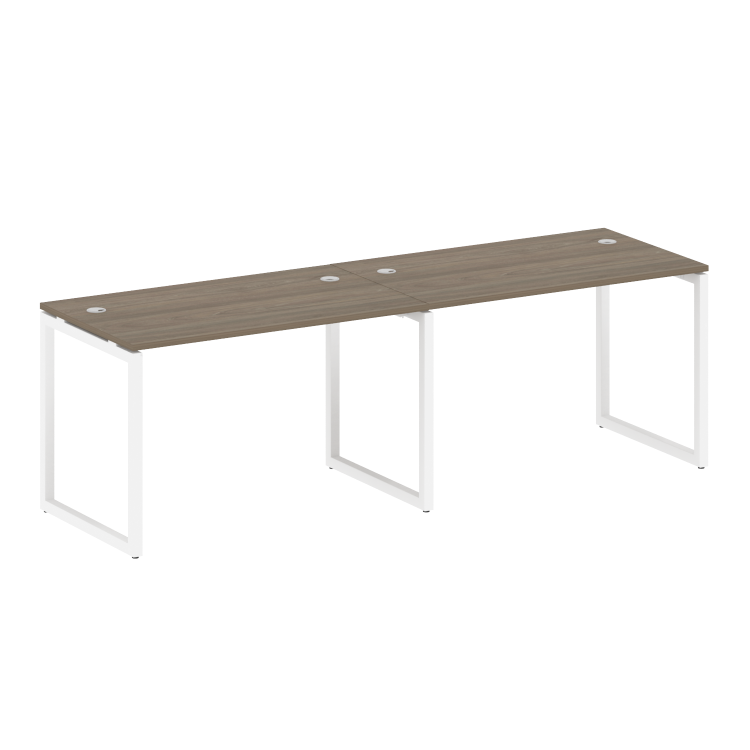 Metal System Quattro Рабочая станция на 2 места на О-образном м/к 40БО.СМ-2.2 Вяз Благородный/Металл