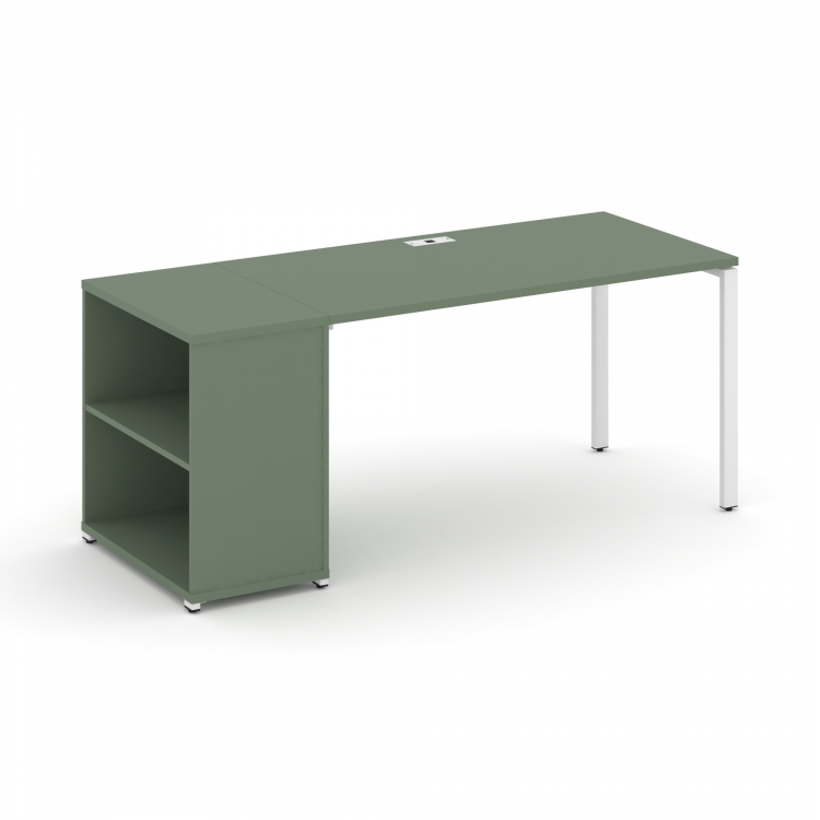 Concept Стол рабочий с опорным стеллажом CN.SP-203 Кобо/Металл Белый 1800*720*750