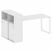 Metal System Quattro Стол письменный с шкафом-купе на О-образном м/к 50БО.РС-СШК-3.4 Т Белый/Металл