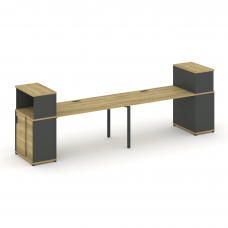 Concept Рабочая станция с опорными шкафом-купе с надставкой низ. CN.ORS-237 A Дуб Винченцо/Антрацит/