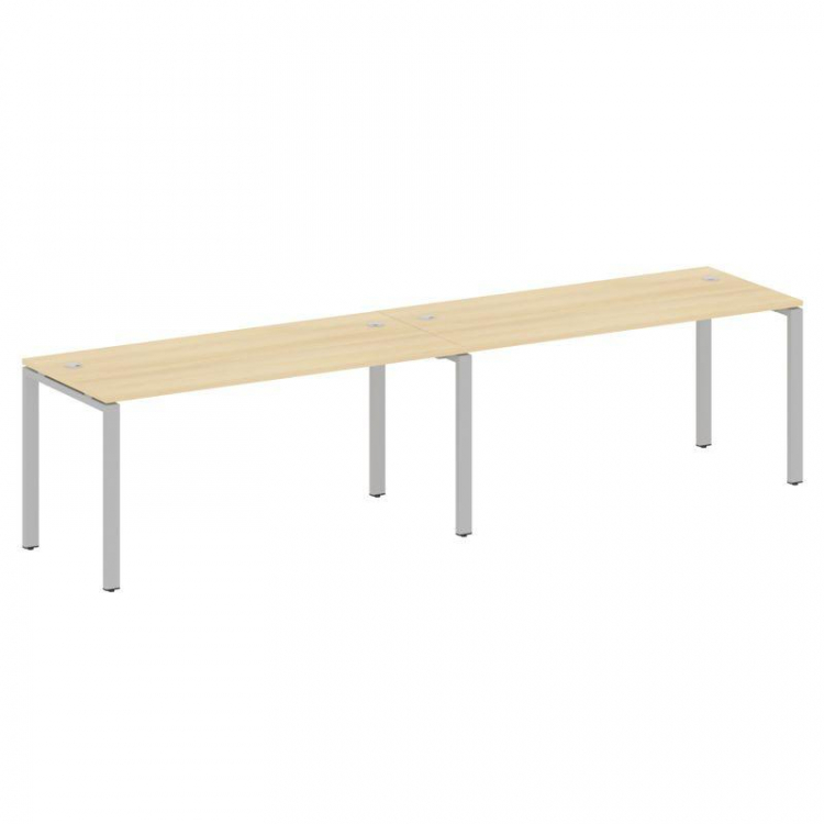 Metal System Рабочая станция на 2 места на П-образном м/к БП.СМ-2.4 Акация Лорка/Металл Серый 3200*7