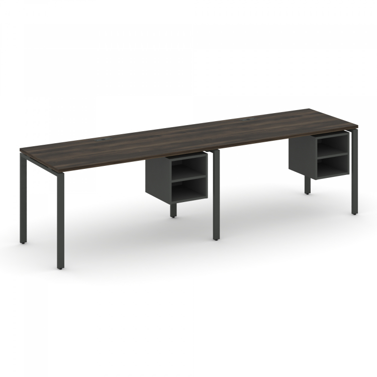 Concept Рабочая станция односторонняя с подвес. тумбами 2 места CN.ORS-106 Дуб Мали/Антрацит/Металл
