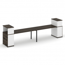 Concept Рабочая станция с опорными распаш. шкафами с надставкой низ. CN.ORS-228 B Дуб Мали/Белый Бри