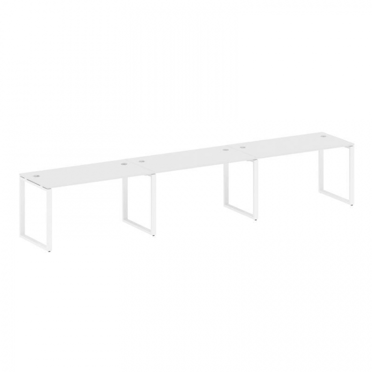 Metal System Рабочая станция на 3 места на О-образном м/к БО.СМ-3.3 Белый/Металл Белый 4200*720*750