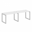 Metal System Quattro Рабочая станция на 2 места на О-образном м/к 50БО.СМ-2.2 Белый/Металл Серый 240