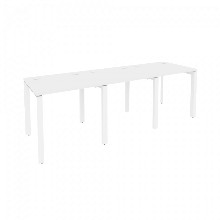 Onix Рабочая станция на П-образном м/к O.MP-RS-3.0.7 Белый Бриллиант/Металл Белый 2340*720*750