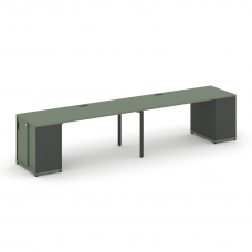 Concept Рабочая станция с опорными шкафом-купе CN.ORS-233 A Кобо/Антрацит/Металл Антрацит 2800*720*7