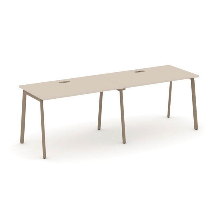 Estetica Рабочая станция 2 места ES.RS-2.2-LP Капучино/Металл Латте 2360*730*750