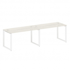 Metal System Рабочая станция на 2 места на О-образном м/к БО.СМ-2.3 Дуб Наварра/Металл Белый 2800*72