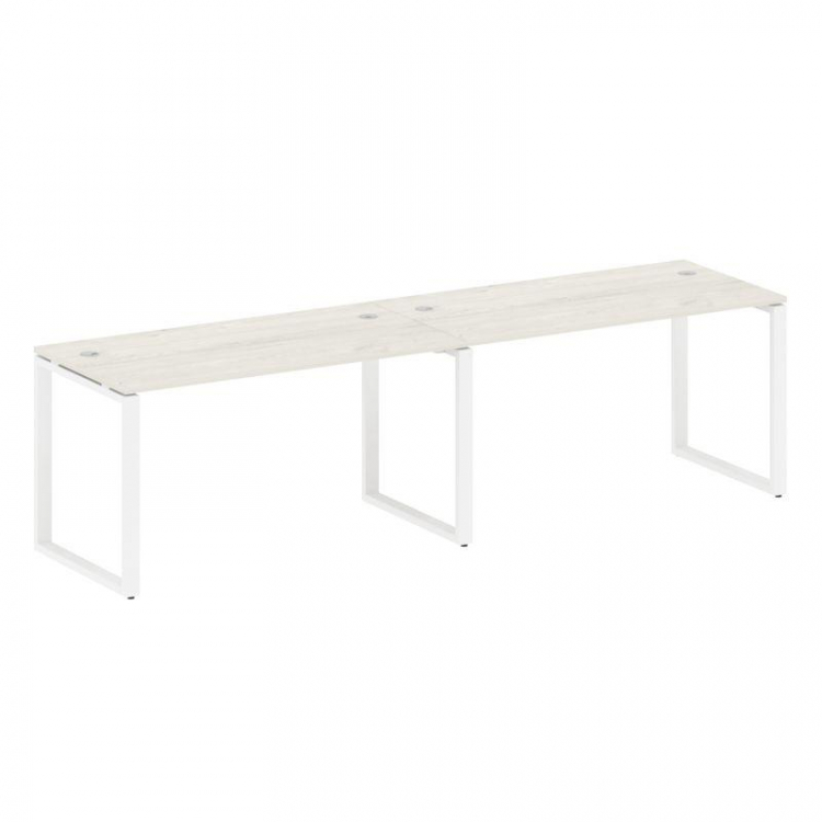 Metal System Рабочая станция на 2 места на О-образном м/к БО.СМ-2.3 Дуб Наварра/Металл Белый 2800*72