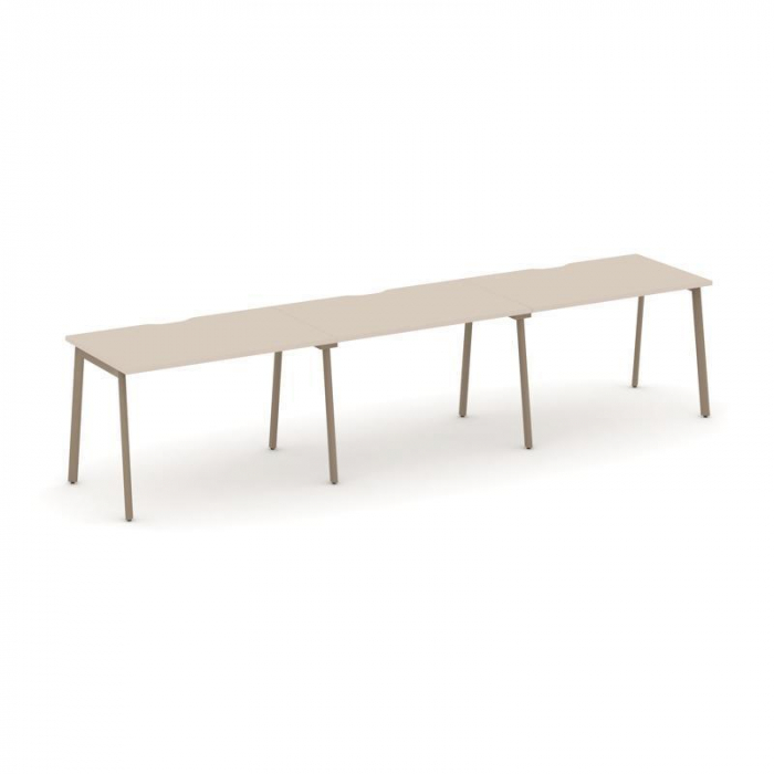 Эстетика Рабочая станция 3 места ES.RS-3.2-VP Капучино/Металл Латте 3540*730*750