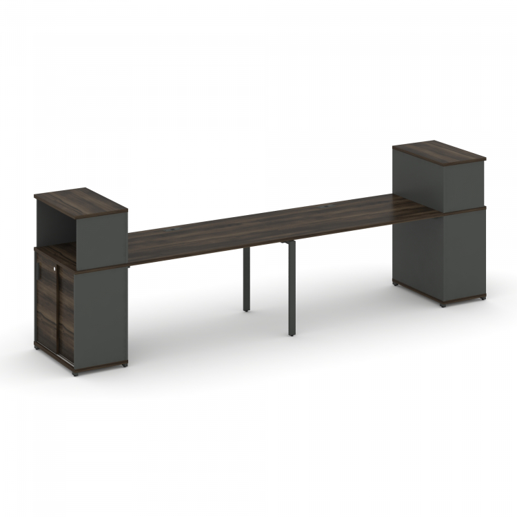 Concept Рабочая станция с опорными шкафом-купе с надставкой низ. CN.ORS-239 A Дуб Мали/Антрацит/Мета