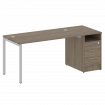 Metal System Quattro Рабочая станция с тумбой на П-образном м/к 40БП.РС-СТП-1.3 Вяз Благородный/Мета