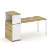 Concept Стол рабочий с опорным распаш. шкафом с надставкой низ. CN.SP-227 W Дуб Винченцо/Белый Брилл
