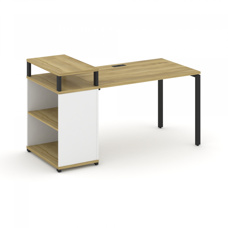 Concept Стол рабочий с опорным стеллажом с верх. горизонтом CN.SP-206 Дуб Винченцо/Белый Бриллиант/
