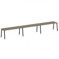 Metal System Рабочая станция на 3 места на А-образном м/к БА.СМ-3.5 Вяз Благородный/Металл Антрацит