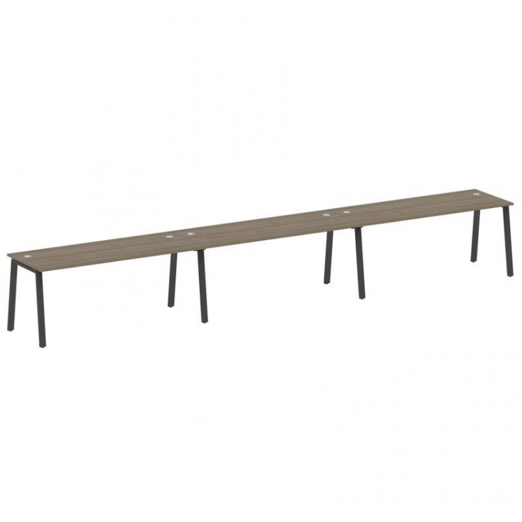 Metal System Рабочая станция на 3 места на А-образном м/к БА.СМ-3.5 Вяз Благородный/Металл Антрацит